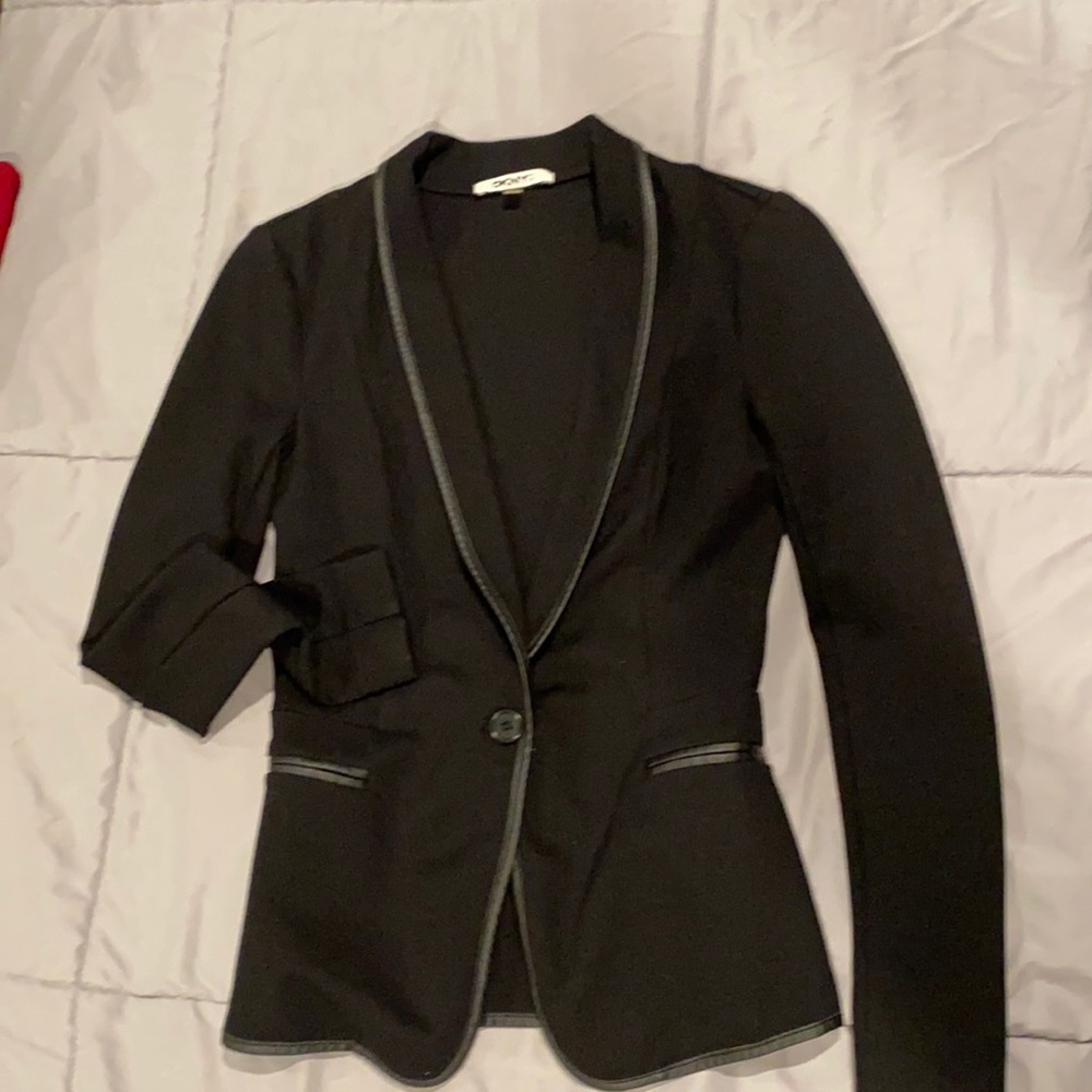 Leather trimmed blazer